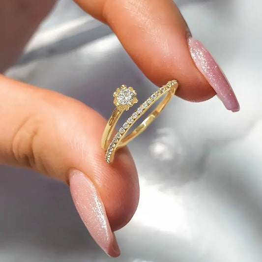 Open Adjustable Golden Ring