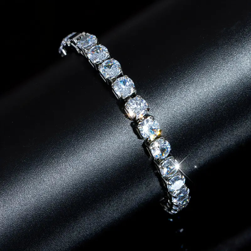 White Cubic Synthetic Zirconia Tennis Chain Bracelet