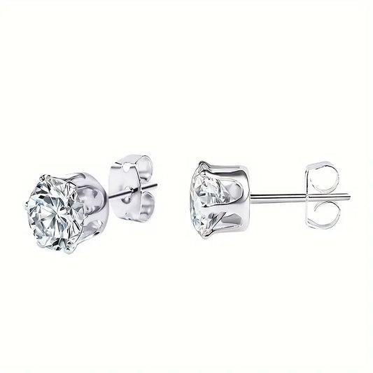 Six-Prong Stainless Steel Earring