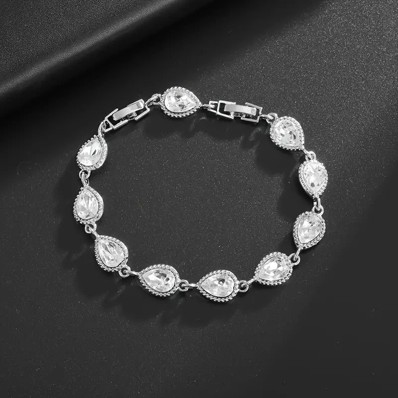 Multi Colour Tear Drop Link Bracelet