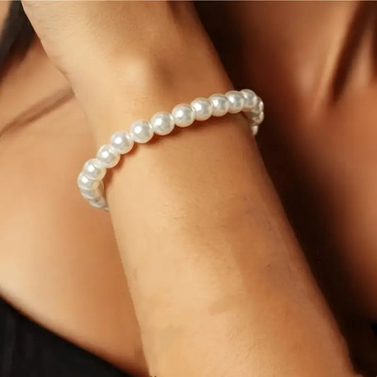 Faux Pearl Beaded Bracelet