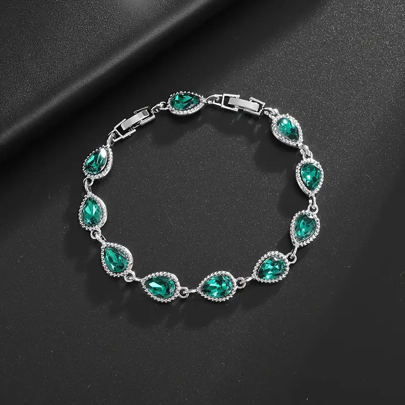 Multi Colour Tear Drop Link Bracelet