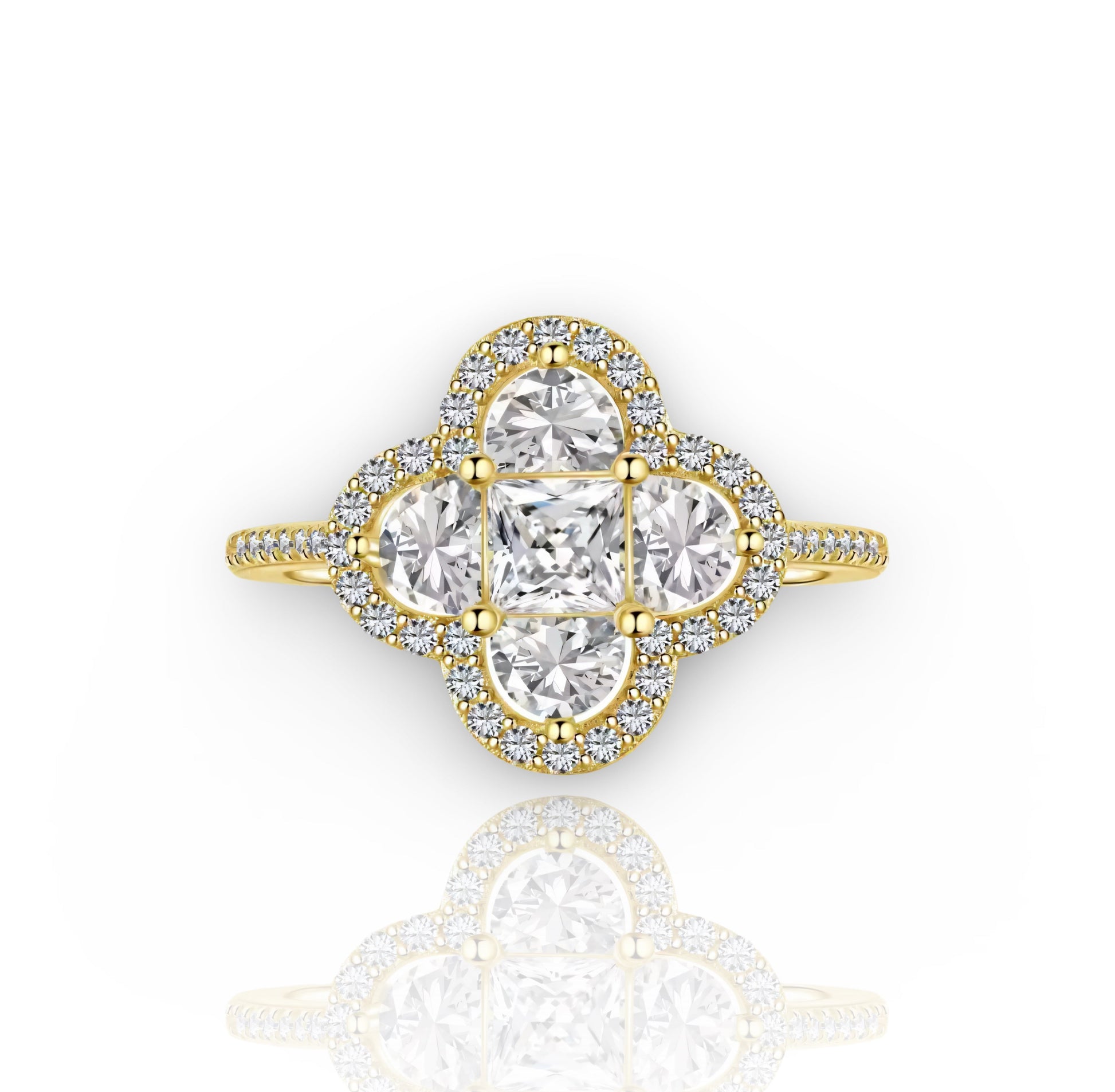 Gold Clover Ring | 925 Sterling Silver