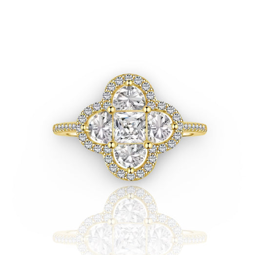 Gold Clover Ring | 925 Sterling Silver