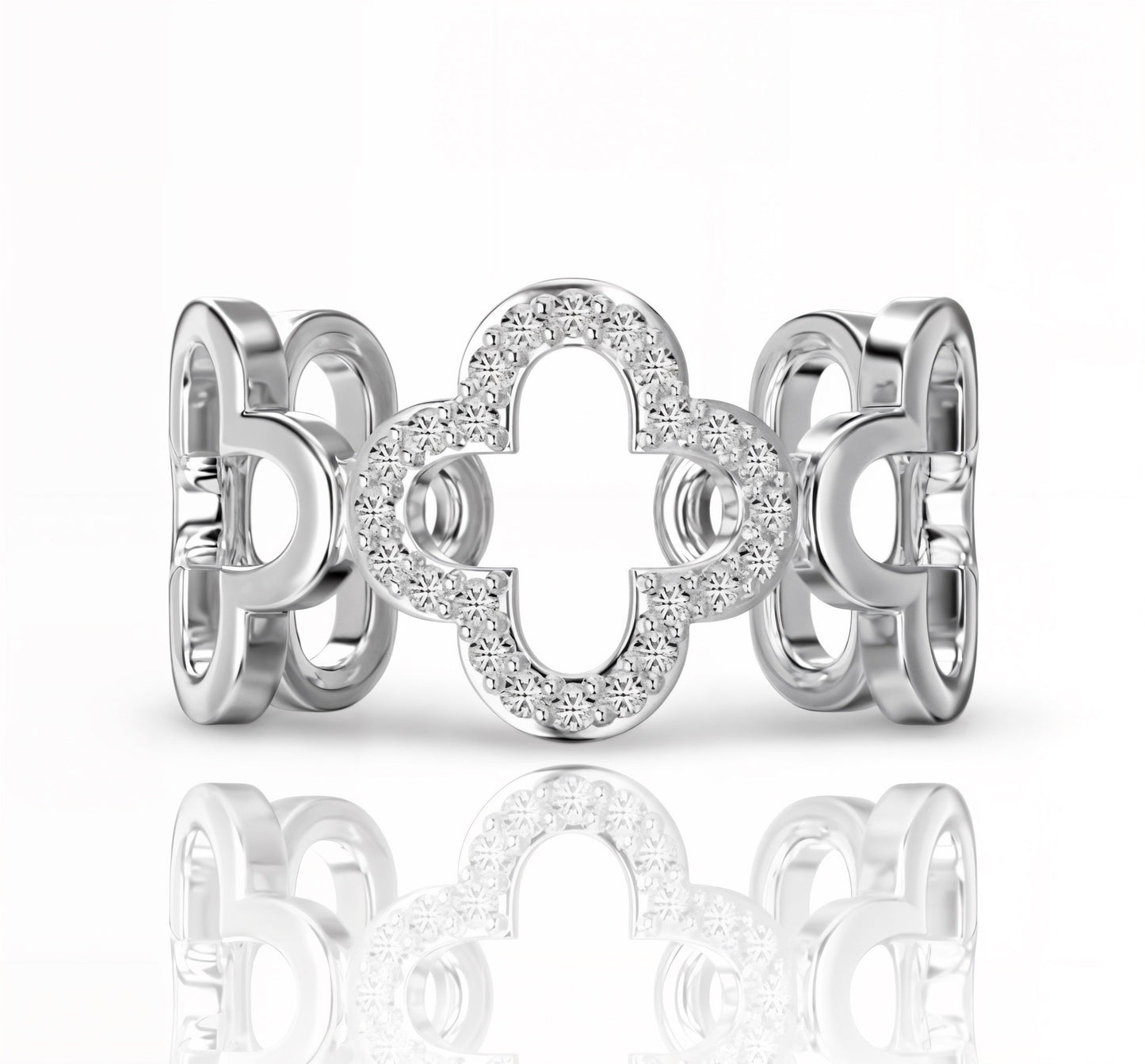 Silver Luxe Clover Ring | 925 Sterling Silver