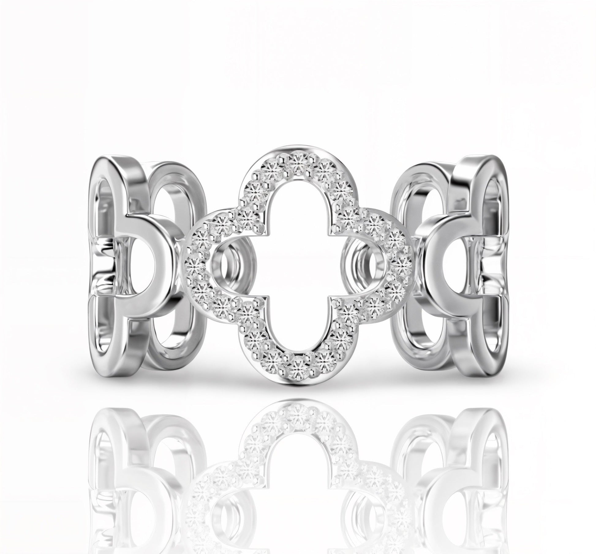 Silver Luxe Clover Ring | 925 Sterling Silver