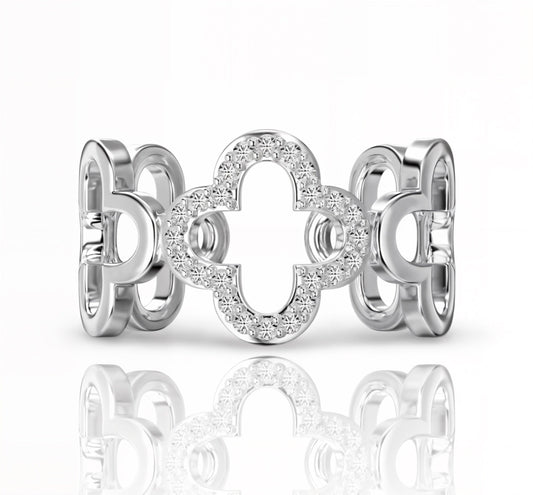 Silver Luxe Clover Ring | 925 Sterling Silver