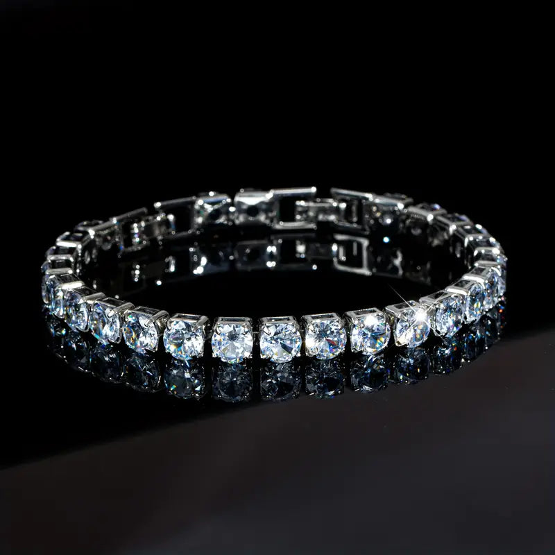 White Cubic Synthetic Zirconia Tennis Chain Bracelet