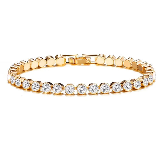Gold Multi-Row Rhinestone Bracelet