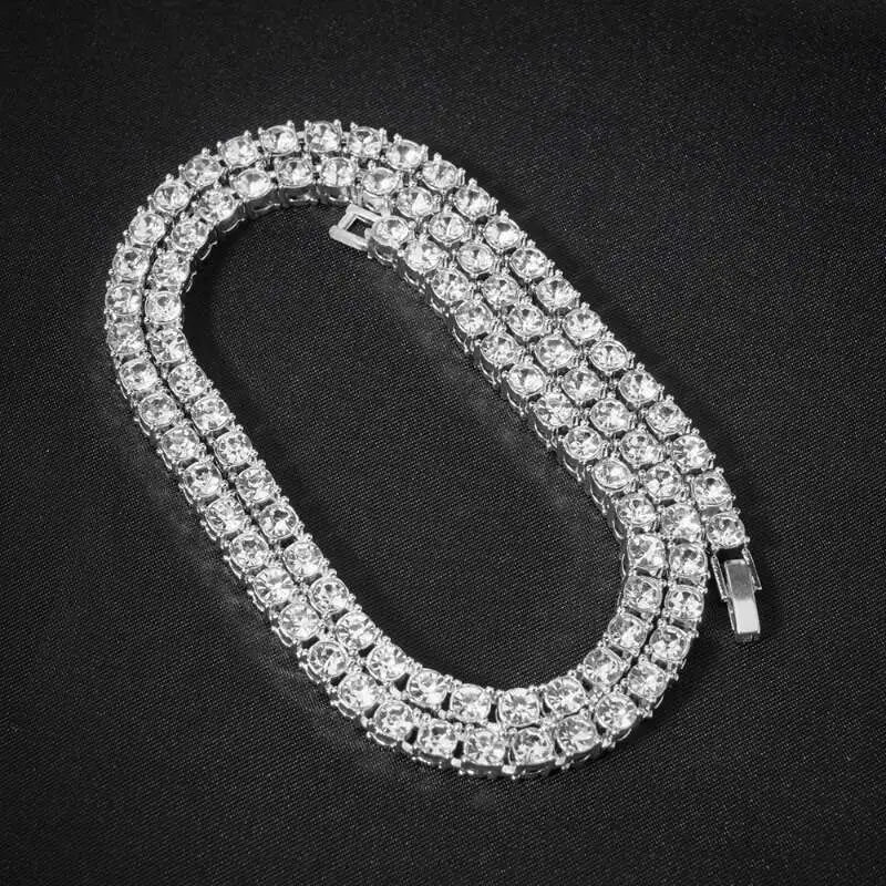 Silver Multi-Layer Necklace with Synthetic Cubic Zirconia