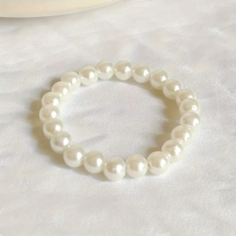 Faux Pearl Beaded Bracelet