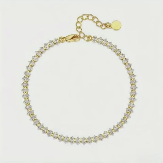 Gold Synthetic Zirconia Bracelet for Women